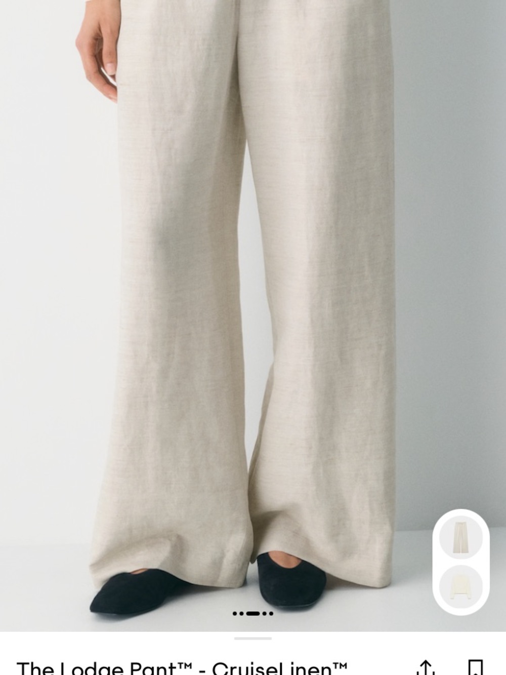 Aritzia Lodge Linen Pants in Light Ecru